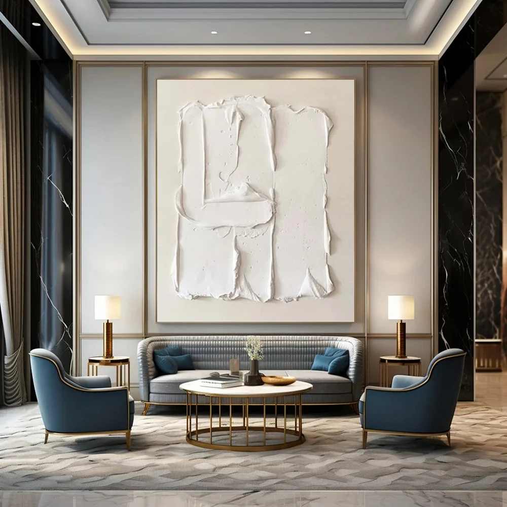 Oversized Original Hand-painted Textured Minimal Bedrooms Wall Art DB3EE